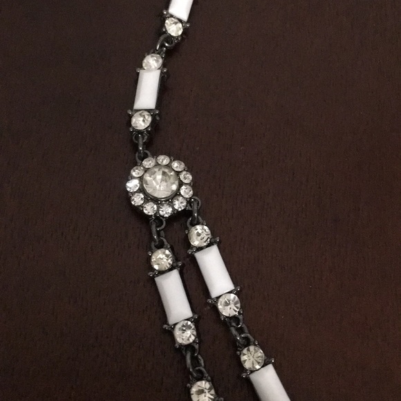 Dark Gray and White Statement Necklace - Picture 4 of 5